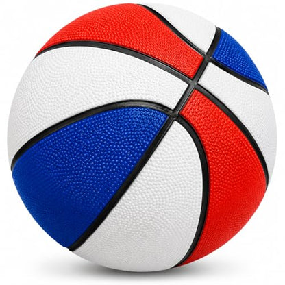 The Dreidel Company Mini Basketball, Red/White/Blue mini Basketball, Sports Lovers, Outdoor Fun, Birthday Parties Events & Gatherings, Party Favors, 7" Ball - size: Single