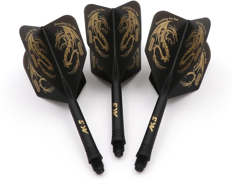 CUESOUL ROST Integrated Dart Flight and Shafts Meduim/Small/Large - color: Black Dragon, size: Size L-33mm