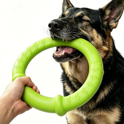 LaRoo Dog Toys for Medium/Large Dogs, Floatable Dog Flying Discs 3 Sizes Tug Toy, Interactive and Tug of War Ring Toy, Funny Fetch Teething Toys (Green, 11.8“) - color: Green