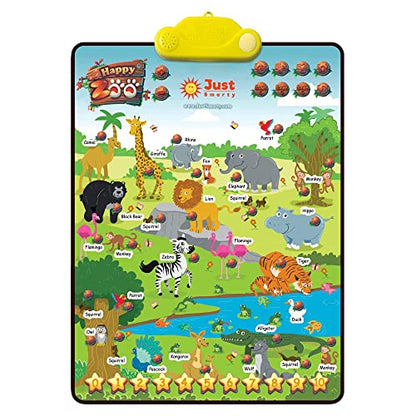 Just Smarty Zoo Animals Toddler Learning Toys Ages 3-6 | Sounds, Counting & Memory Games | Learning Resources Animals for Kids | Animal Facts Game | Toddler Learning Activities - style: Happy Zoo