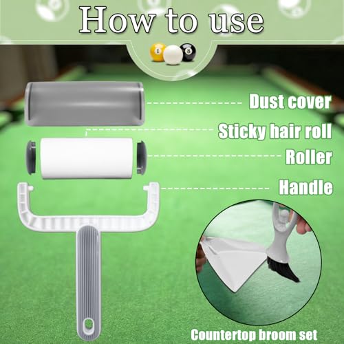 Pool Table Brush Set, Pool Table Brush for Felt & Rail Cleaning, Billiard Table Cleaner Accessories Kit