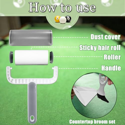 Pool Table Brush Set, Pool Table Brush for Felt & Rail Cleaning, Billiard Table Cleaner Accessories Kit