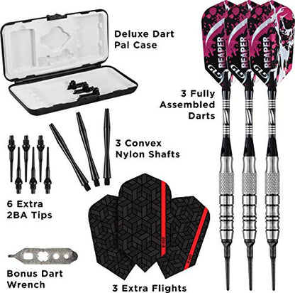 Viper Grim Reaper 80% Tungsten Soft Tip Darts with Storage/Travel Case - size: 16 Grams, style: Coarse Knurling