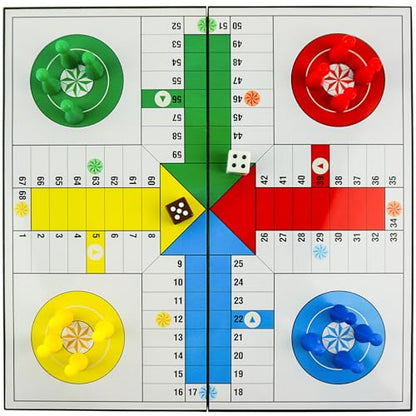 Ludo Game Board Set -9.5”, Magnetic Folding Travel Classic Strategy Game (Rounded Corner) - style: Rounded Corner