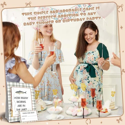 Fishing Guess How Many Baby Shower Game,Fishing Baby Shower Decorations,How Many Worms Are In The Jar Closest Guess Wins,Birthday Party Game & Activities 50 Cards And Sign - size: fish