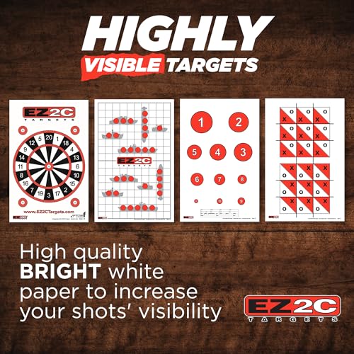 EZ2C Games Styles: Dartboard - Sink The Boats - Tic-Tac-Toe - Reducing Circles - Paper Targets for Shooting Range 11"x17" Fun Gun Range Targets for Shooting USA Made Gun Gifts - color: 4 Style Bundle, style: 40