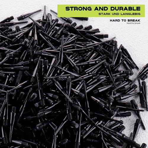 Dart Plastic Tip 1000 Pcs, Professional Dart Soft Tip, Unbreakable Reinforced Plastic Dart Points, Standard 2BA Thread Professional Replacement Darts Accessories for Electronic Dartboards