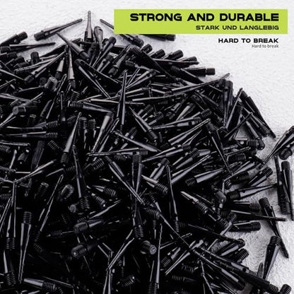Dart Plastic Tip 1000 Pcs, Professional Dart Soft Tip, Unbreakable Reinforced Plastic Dart Points, Standard 2BA Thread Professional Replacement Darts Accessories for Electronic Dartboards