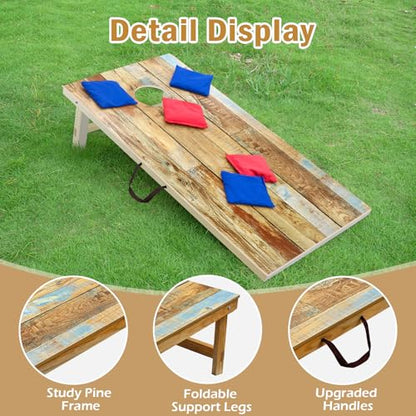 Cornhole Board Set，2 Regulation 4'x2' Cornhole Boards with 8 Cornhole Bags and Carrying Case, Corn Hole Games for Adults Outdoor Bean Bag Toss Game