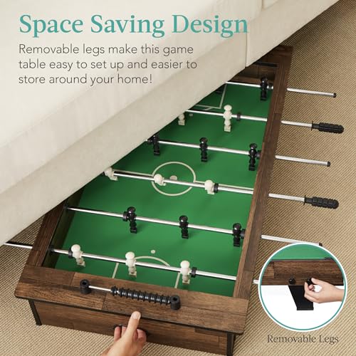 Best Choice Products 40in Tabletop Foosball Table, Compact Mini Arcade Table Hand Soccer for Kids and Adults, Home, Game Room w/ 2 Balls - color: Dark Wood
