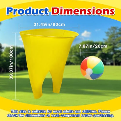 Granny Pants Yard Game, Giant Outdoor Tossing Game with Metal Ring & 8 Bouncy Balls + Air Pump, Easter Spring Funny Party Game for Family Backyard Team Building Field Day Adult Reunion(Yellow)