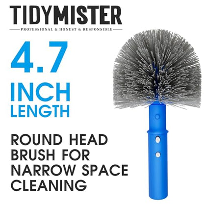 TidyMister Small Pool Brush Head for Cleaning Narrow Corners Steps, Stiff Wavy Bristles Round Brush Scrubber for Above Ground & Inground Pools, Cobweb Brush - size: 4.7inch