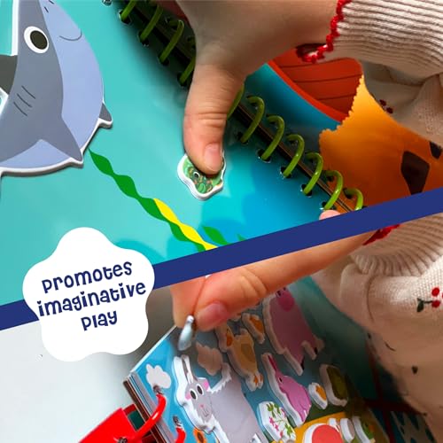DINO MINI Stickypuff Value Pack - 3 Reusable Puffy Sticker Book for Toddlers - Puffy Stickers for Toddlers - Travel Activities for Kids Ages 4-8 - Screen Free Birthday Gifts (Animals) - color: Animals