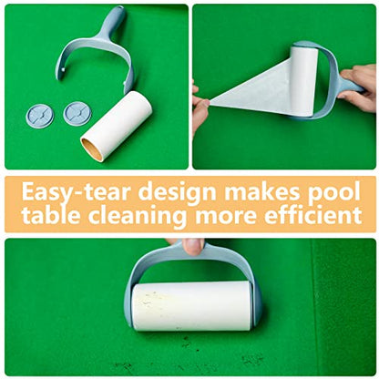 Pool Table & Rail Brush 5 Set, Billiard Felt Cleaner Accessories with 2 Wooden Brushes, Cue Cleaning Cloth, Ferrule Polish Cloth & Sticky Lint Roller