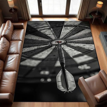 Dart Board Area Rug, Darts Area Rug, Sports Theme Gaming Rugs, Play Rugs for Playroom, Washable Non Slip Soft Low Pile Darts Carprt for Living Room, Game Room (7' x 10'(Rectangular)) - size: 7' x 10'(Rectangular)