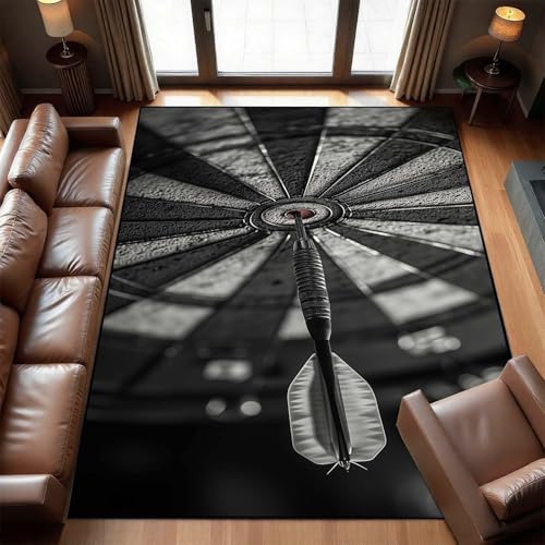 Dart Board Area Rug, Darts Area Rug, Sports Theme Gaming Rugs, Play Rugs for Playroom, Washable Non Slip Soft Low Pile Darts Carprt for Living Room, Game Room (9' x 12'(Rectangular)) - size: 9' x 12'(Rectangular)