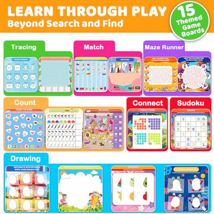 Search and Find Activity Book for Kids Ages 3-5, Preschool Learning Activities, Toddler Toys Travel Games, Kids Busy Book for Car Airplane Road Trip Essentials, Perfect Easter Christmas Birthday Gift - color: Orange