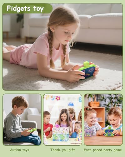 Handheld Water Game with Light – Water Ball Target Toy for Kids Ages 3+, Retro Fidget, Screen-Free Car Travel Game, Road Trip, Airplane, Portable Autism Gift - color: Green Dinosaur