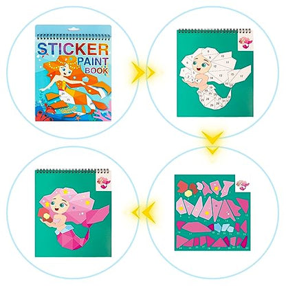 AEAHALY Crafts for Kids Ages 4-8 Paint by Sticker, Reusable Sticker Book for Kids Boys and Girls Birthday Gifts Party Favor (Style1-3P) - style: Style1-3P
