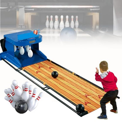Electronic Bowling Alley Game with Automatic Reset, Indoor Bowling Ball Sports Game Console with LED Electronic Scoreboard, Lighting, Simulation Sound Effect, for Children and Adults 2m - size: 2m