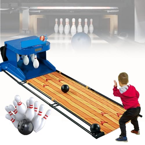 Electronic Bowling Alley Game for Kids & Adults - 3.5m Indoor Bowling Console with LED Scoreboard, Automatic Reset, Lighting & Sound Effects - Fun Family Sports Activity - size: 2m