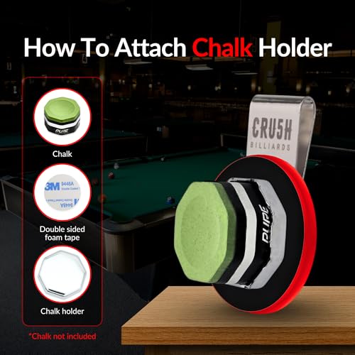 Ultra-Grip Magnetic Chalk Holder Clip - Neodymium Belt Clip for Secure Cue Chalk, Pool Stick Chalk Holder, Ideal for Billiards & Pool Accessories, Cue Stick Magnetic - color: Red