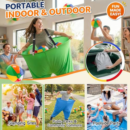 Granny Pants Yard Game for Adults and Kids, Big Pants Ball Catch Game with 2 Giant Pants, Balls, Pumps & Storage Bag, Outdoor Tossing Games for Birthday Party, Backyard Party, Family Reunion - size: Large for Adults-2PCS