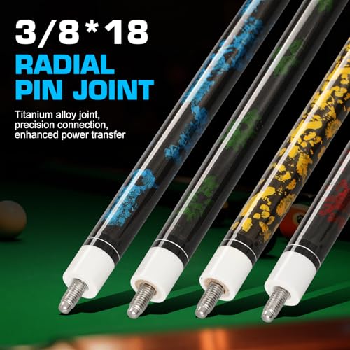 Banly Pool Cue Stick - 58 inch Canadian Maple Billiard Pool Stick with 13mm Cue Tip, House Bar Pool Cue Sticks for Professional Billiard Players, Yellow