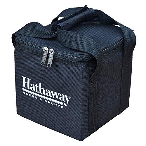 Hathaway Bocce Ball Set - Includes 8 3.5" Resin Bocce Balls, a 1.5" Pallino Ball, Official Rule Book, & Nylon Carrying Bag - Basic Bocce Ball Game Set for Beach Outings, Backyards, & More