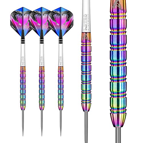RED DRAGON Peter Wright Snakebite 1 Professional Darts Set - 85% Tungsten Darts with Flights & Shafts - Available in Soft Tip 16g Barrel/18g Full Weight and Steel Tip 22g - 24g - size: 24g