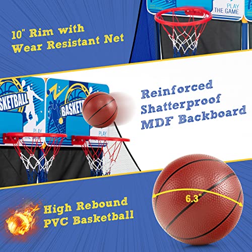 Giantex Arcade Basketball Hoop for Kids - Indoor Outdoor 2 Player Dual Shot Basketball Arcade Game with 4 Balls and Ball Pump, Great Gift for Boys and Girls Ages 3+