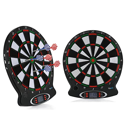 Electronic Dartboard, Hanging Dartboard Game, LCD Scoring Display Game with 6 Plastic Darts for Indoor Sports and Family Entertainment for Several Players