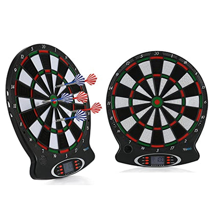 Electronic Dartboard, Hanging Dartboard Game, LCD Scoring Display Game with 6 Plastic Darts for Indoor Sports and Family Entertainment for Several Players