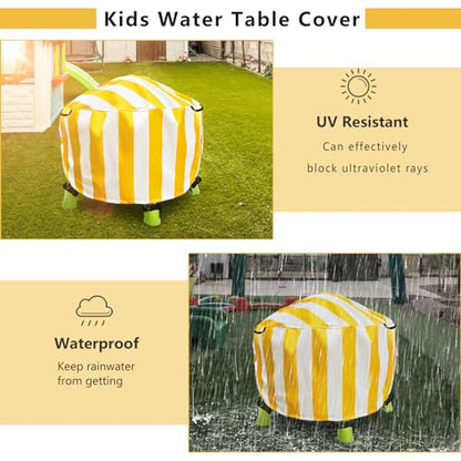 Water Table Cover Spiralin' Seas Waterpark Play Outdoor Sand Water Table Cover 34X34X18 inch-Yellow - color: Yellow