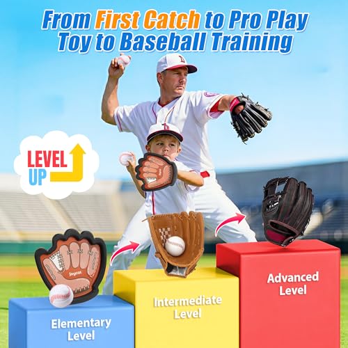 JoyCat Toss and Catch Ball Game for Kids — Sticky Catching Ball Set, Soft Balls & Plastic Paddles, Outdoor Toddler Baseball Toy for Beach Backyard Camping, Boys Girls Ages 3-12