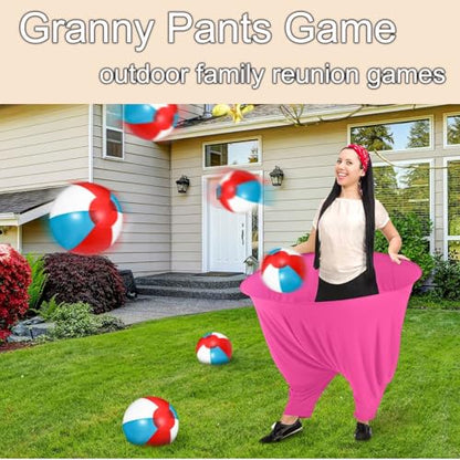 2 Pack Granny Pants Yard Game,Outdoor Party Game with 8 Pack Bouncy Balls and 2 Pack Pump,Fun Family Reunion and Adult Game for Groups - size: Adult sizes