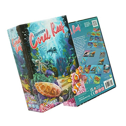 Genius Games Ecosystem: Coral Reef - A Mensa Recommended Family Card Game About Aquatic Animals, Their Habitats & Food Chain | A Light Educational Marine Biology Board Game for Kids and Families - style: Ecosystem Coral Reef