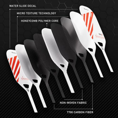 T700 Carbon Fiber Pickleball Paddle – Lightweight 7.8oz | 14mm Thermoformed Honeycomb Core | Edgeless Design | High Spin & Power | for Intermediate Players