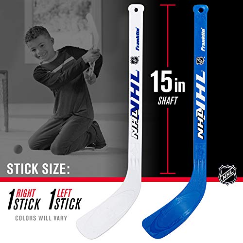 Franklin Sports NHL Mini Hockey Stick and Ball Set - Kids Indoor Knee Hockey Game Set - Includes 2 Mini Sticks and 2 Foam Balls