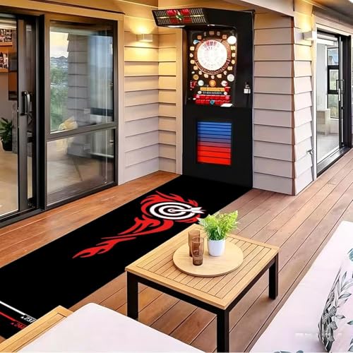 Dart Board Mat | Non-Slip with Throw Line Portable | Dart Oche Mat | for Game Room Recreation Center Sports Club Office Basement Garage - size: D