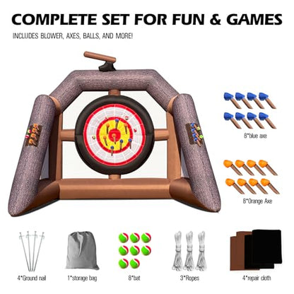 OZIS Inflatable Axe Throwing Game ，Inflatable Ball Toss Target Dart Board for Backyard School Team Birthday Party Events Outdoor Indoor - size: Single Target