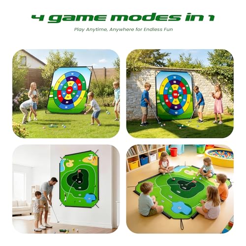 72" x 58" Battle Golf Chipping Game - 2-in-1 Sticky Golf Game Set, Large Chipping Mat with 20 Sticky Balls for Chipping Practice - Fun Family Party Game for Indoor and Outdoor Use - size: 72" x 58" Standard Set