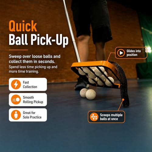 PICK 'N GO Table Tennis Ball Picker - Rapid and Efficient Ping Pong Retrieval Tool - Safe and Easy to Use Table Tennis Accessory for Players and Coaches - color: Orange & Black