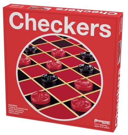 Pressman Checkers -- Classic Game With Folding Board and Interlocking Checkers ,5"
