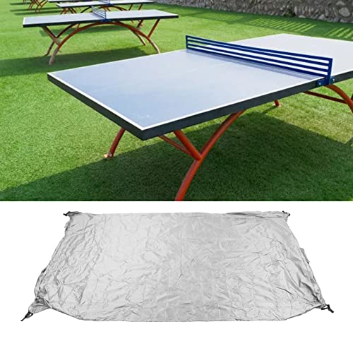 Outdoor Ping Pong Table Cover - Waterproof Silver Coating - Dustproof - Table Tennis Accessories(White)