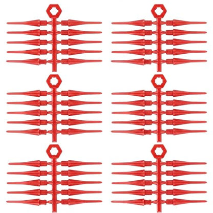 Foilswirl 60 Pcs 2ba Electronic Dart Tips Plastic Dart Tips - Universal Plastic Soft Tip Points - color: Red