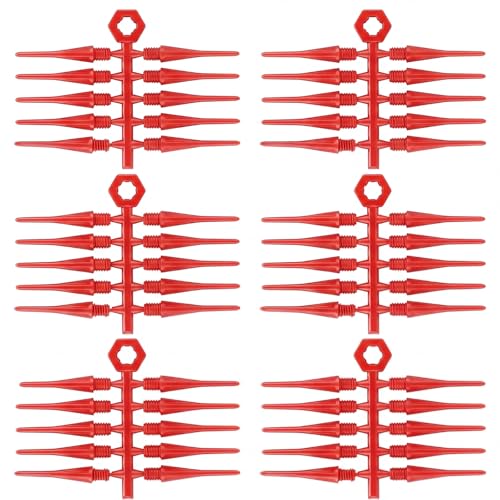 Foilswirl 60 Pcs 2ba Electronic Dart Tips Plastic Dart Tips - Universal Plastic Soft Tip Points - color: Red