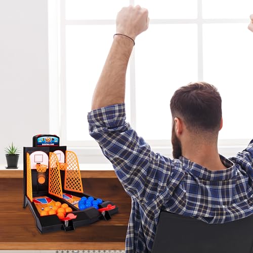 ArtCreativity Mini Basketball Tabletop Game with 20 Mini Balls or 24 Replacement Balls, 2-Player Desktop Arcade Basketball Toy for Kids and Adults - style: Basketball Game