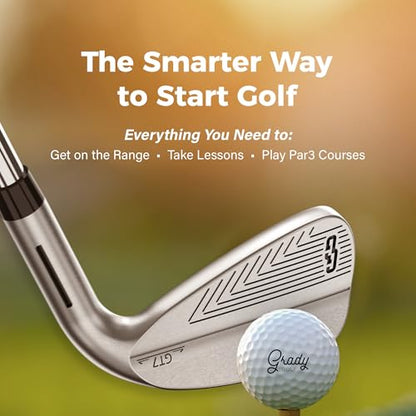 Golf Club Set - Starter Golf Clubs for Men with Sunday Stand Bag - 5-Piece Game Improvement Irons Set Including 5i, 7i, PW, Putter, and Bag. Premium 431 Stainless Steel, Hollow Body Design - color: Silver