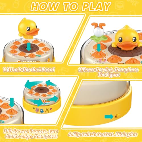 B.Duck Board Games for Kids, B.Duck Bounce and Catch Duck Game Toys for Toddler, Jumping Ducks Game Toys, 2 Players Handheld Interactive Toy for Boys Girls, Family Board Games, Birthday Gifts.